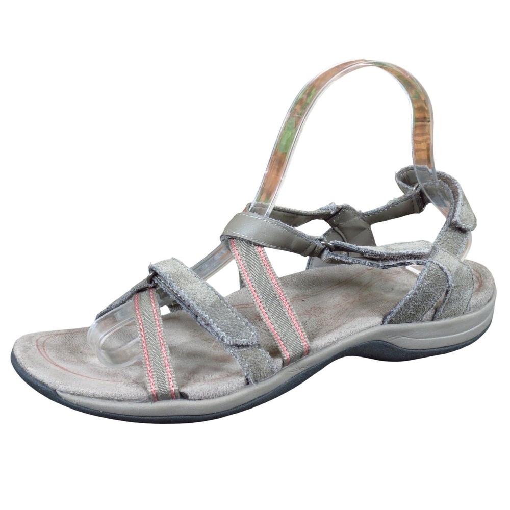 Easy Spirit Sail Womens Walking Sandals 8.5 Gray Suede Comfort Outdoor Trail Fit